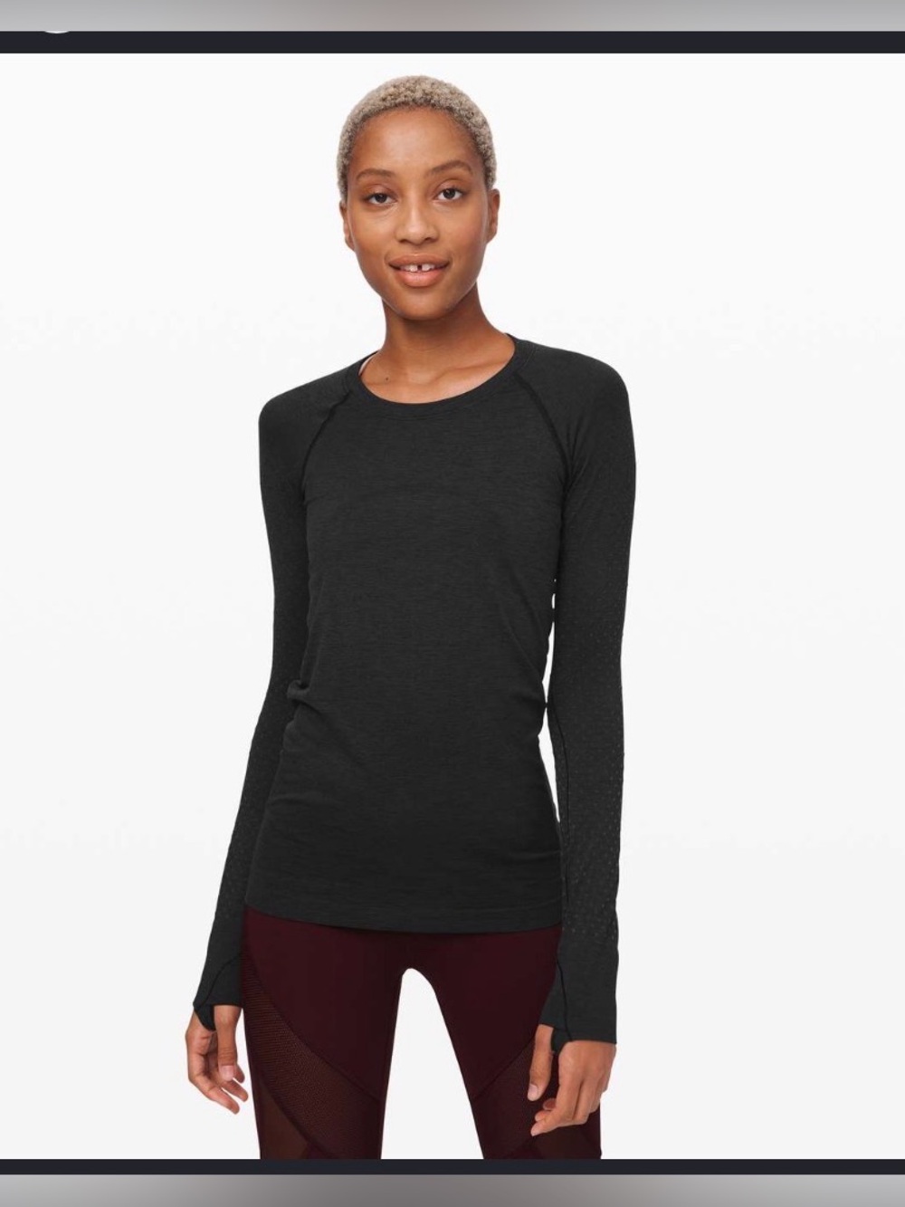 lululemon athletica Black Long-Sleeve Performance Tee